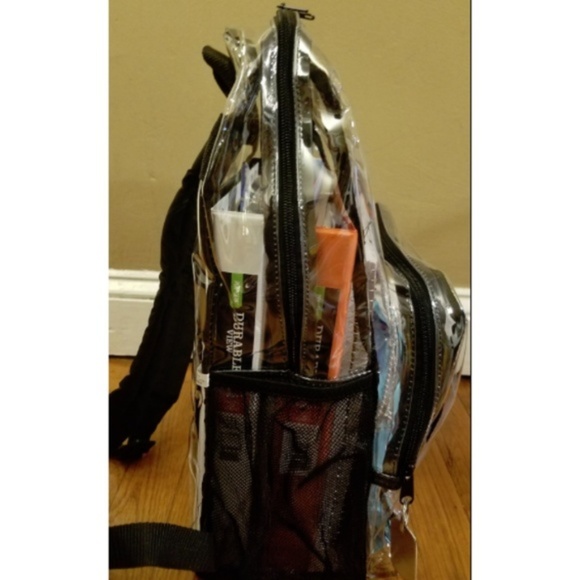Mens "Damon" Clear School Backpack - Picture 3 of 7